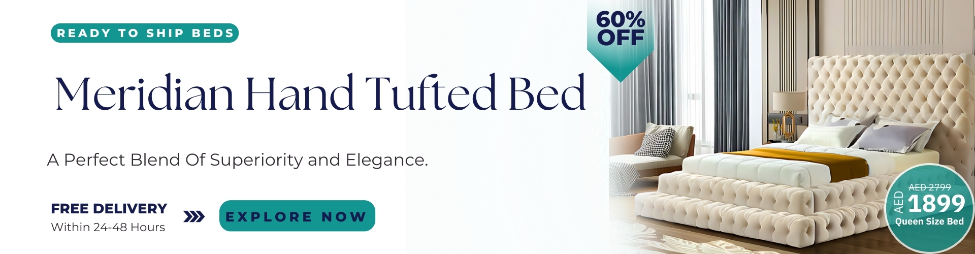 Meridian Tufted bed on offer